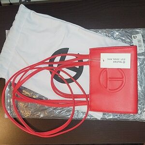BRAND NEW (NEVER WORN) TELFAR RED SMALL SHOPPING BAG